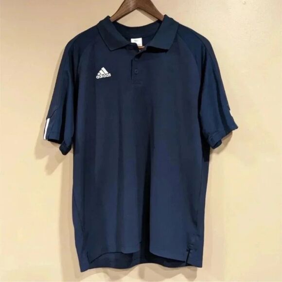 Adidas Men's Athletic Polo, Navy, Size Medium - Picture 1 of 11